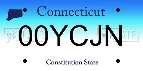 00YCJN Connecticut License Plate