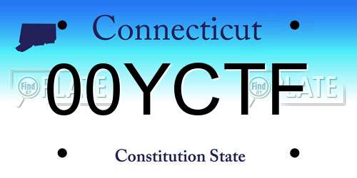 00YCTF Connecticut License Plate