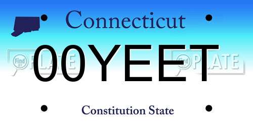 00YEET Connecticut License Plate