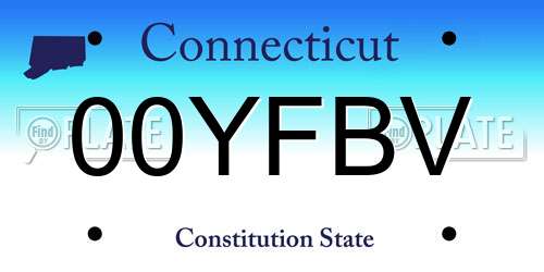 00YFBV Connecticut License Plate