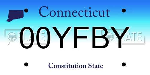 00YFBY Connecticut License Plate