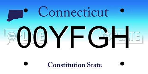 00YFGH Connecticut License Plate