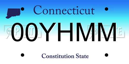 00YHMM Connecticut License Plate