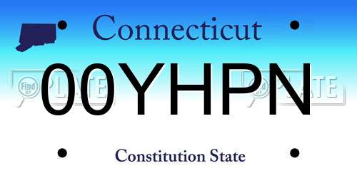 00YHPN Connecticut License Plate