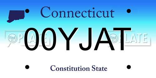 00YJAT Connecticut License Plate