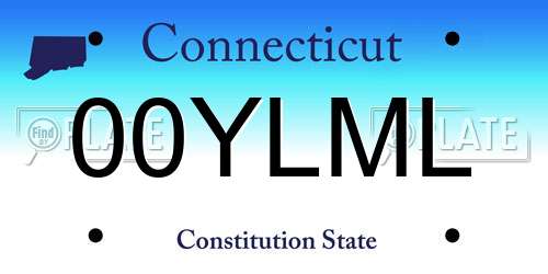 00YLML Connecticut License Plate