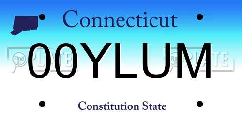 00YLUM Connecticut License Plate