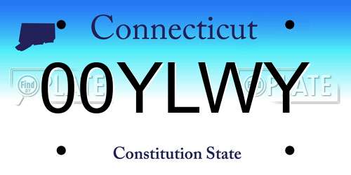 00YLWY Connecticut License Plate