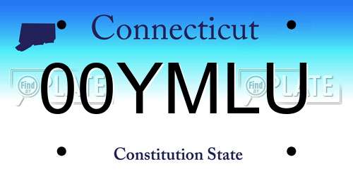 00YMLU Connecticut License Plate