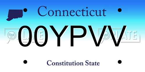 00YPVV Connecticut License Plate