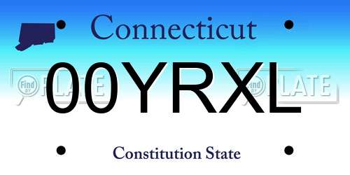 00YRXL Connecticut License Plate