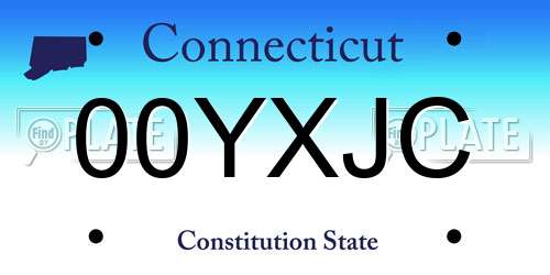 00YXJC Connecticut License Plate