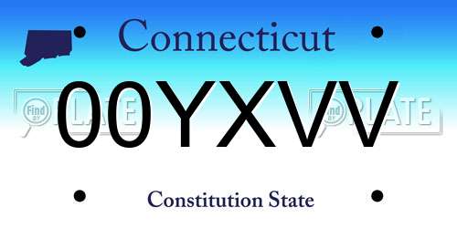 00YXVV Connecticut License Plate
