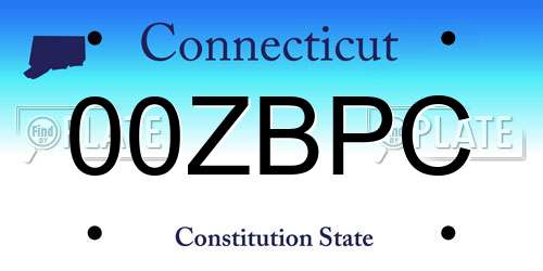 00ZBPC Connecticut License Plate