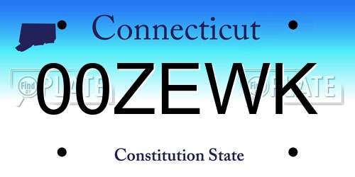 00ZEWK Connecticut License Plate