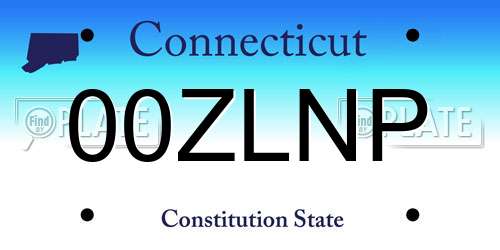 00ZLNP Connecticut License Plate