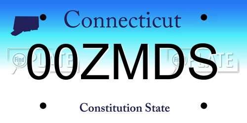 00ZMDS Connecticut License Plate