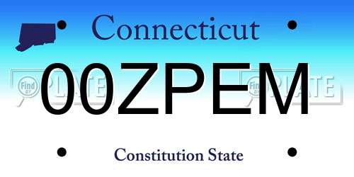 00ZPEM Connecticut License Plate
