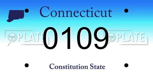 0109 Connecticut License Plate