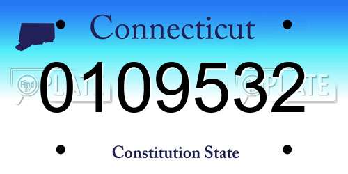 0109532 Connecticut License Plate