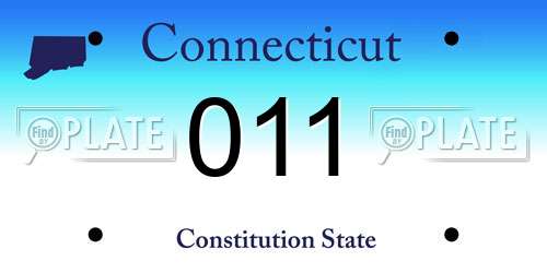 011 Connecticut License Plate