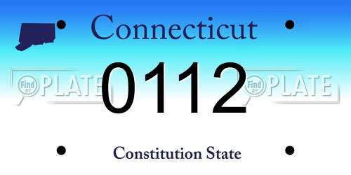 0112 Connecticut License Plate