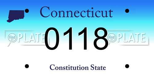 0118 Connecticut License Plate
