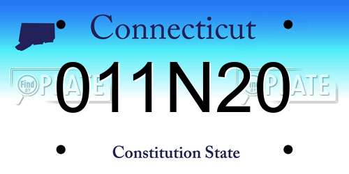 011N20 Connecticut License Plate