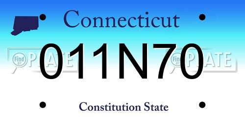 011N70 Connecticut License Plate