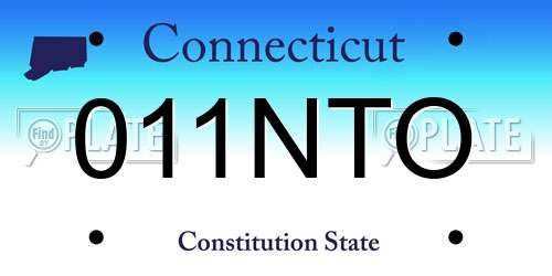 011NTO Connecticut License Plate