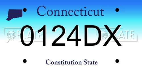 0124DX Connecticut License Plate