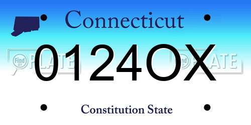 0124OX Connecticut License Plate