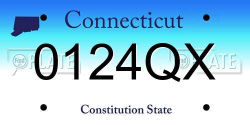 0124QX Connecticut License Plate