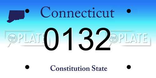 0132 Connecticut License Plate