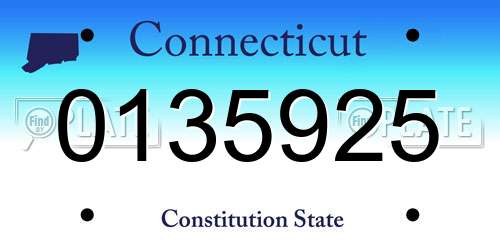 0135925 Connecticut License Plate