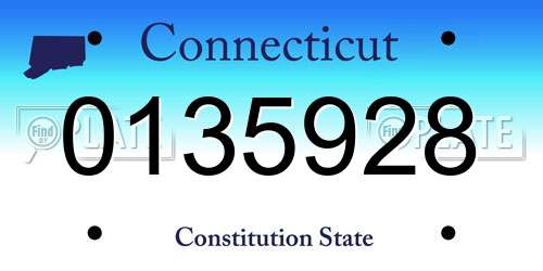 0135928 Connecticut License Plate