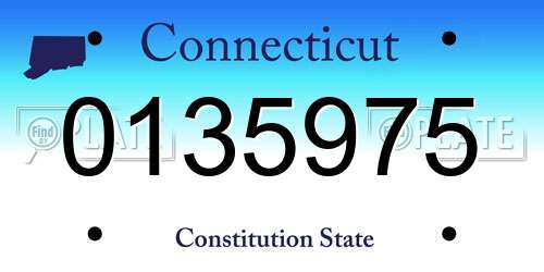 0135975 Connecticut License Plate