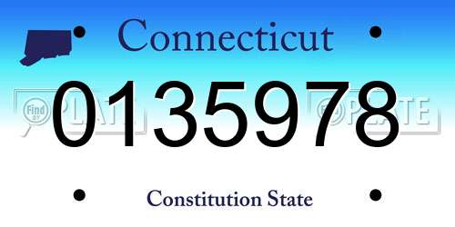 0135978 Connecticut License Plate