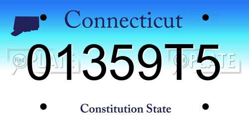 01359T5 Connecticut License Plate