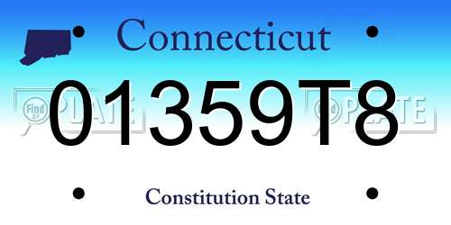01359T8 Connecticut License Plate