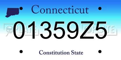 01359Z5 Connecticut License Plate