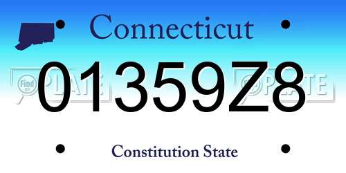 01359Z8 Connecticut License Plate