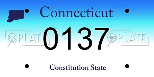 0137 Connecticut License Plate