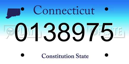 0138975 Connecticut License Plate