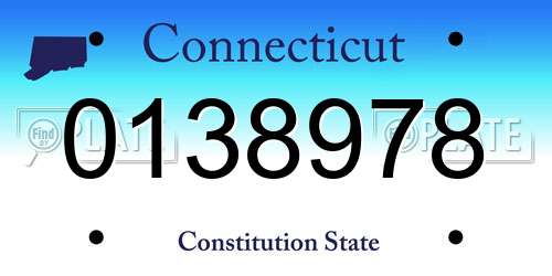 0138978 Connecticut License Plate