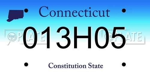 013H05 Connecticut License Plate