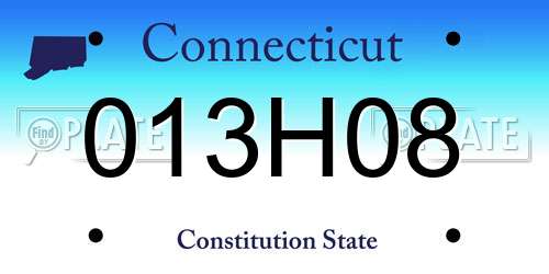 013H08 Connecticut License Plate
