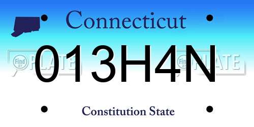 013H4N Connecticut License Plate