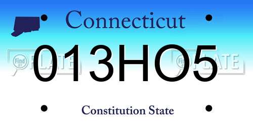 013HO5 Connecticut License Plate