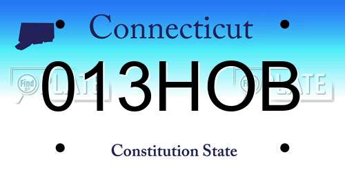 013HOB Connecticut License Plate